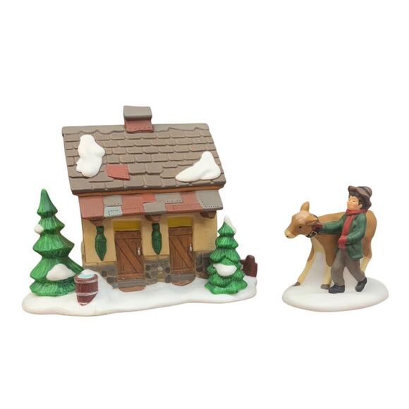 Dept. 56 Dickens Village Tending The New Calves 58395 In Box Retired - Picture 3 of 8